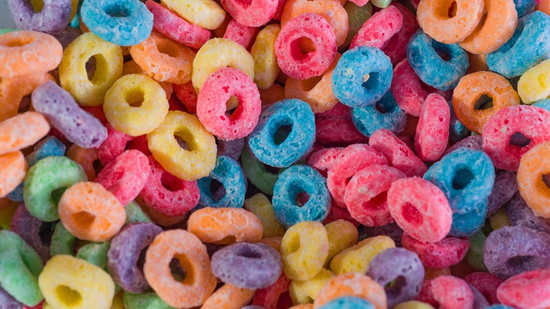 Froot Loops cereal in bowl