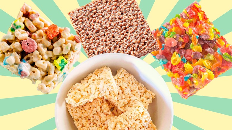 Cereal treats made with different cereals