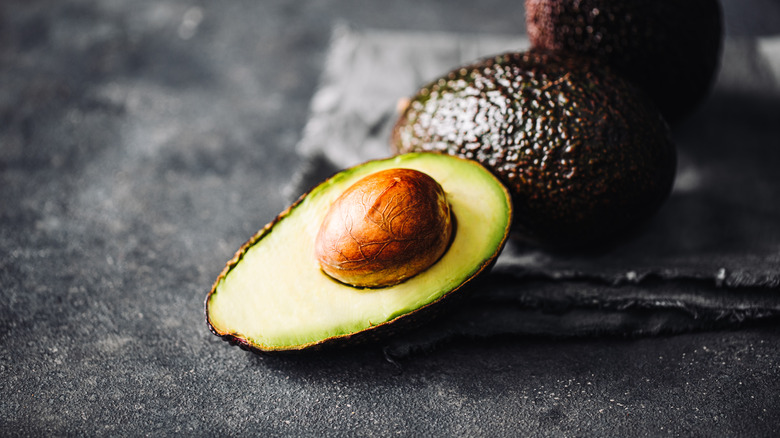 Avocado cut in half