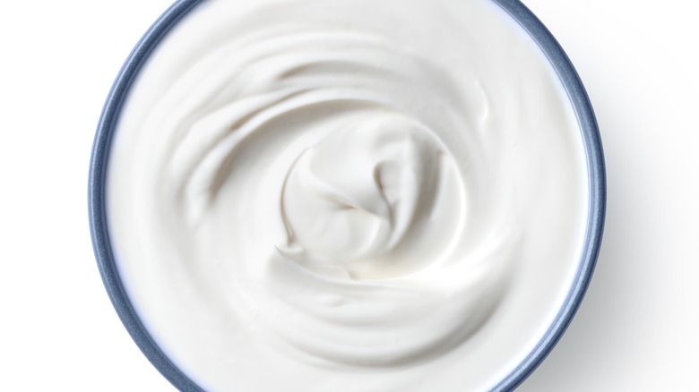 Greek yogurt in bowl