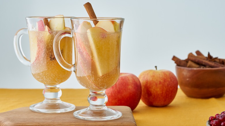 Two Hot Toddys in glass mugs