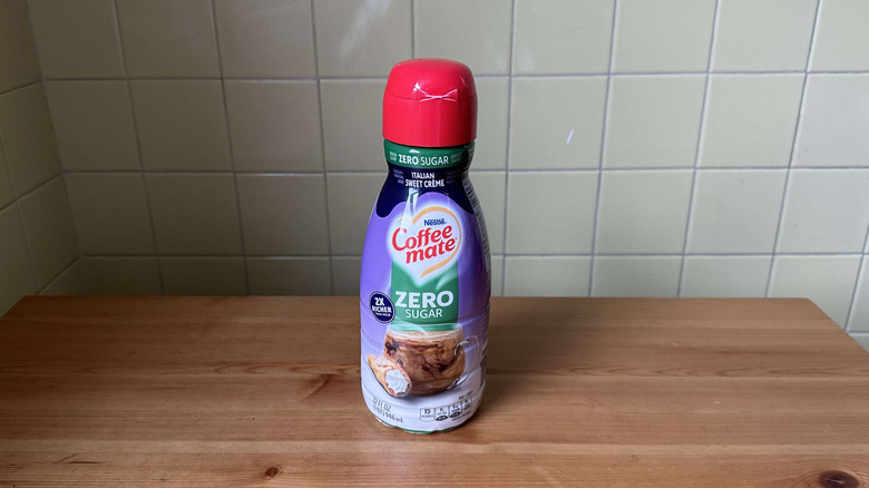 Italian Sweet Creme Zero Sugar creamer on wooden table