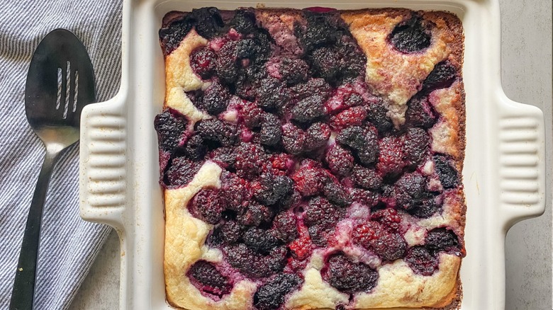 dewberry cobbler with toppings