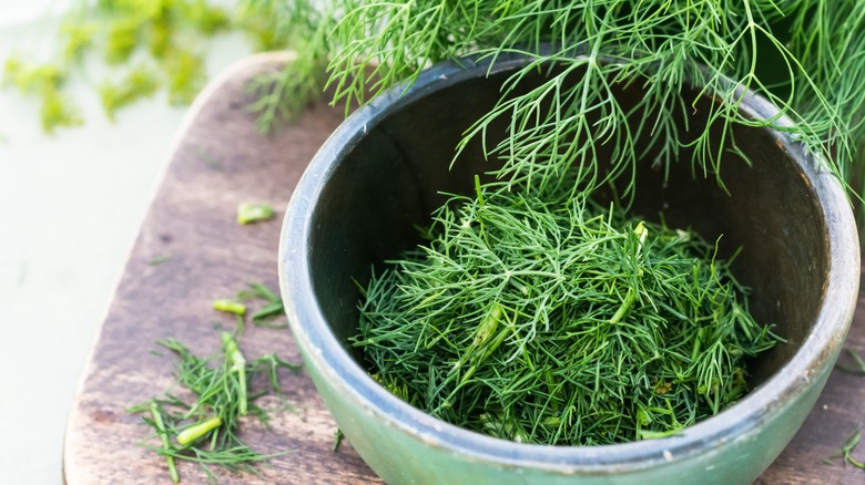 Bowl of fresh dill