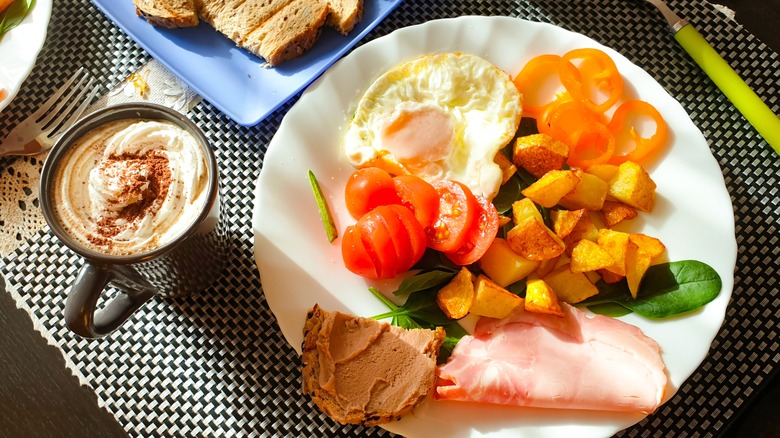 Egg breakfast on plate