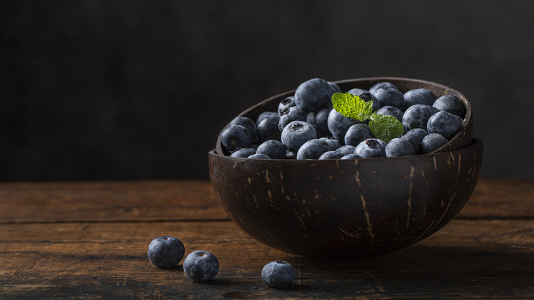 berries in a bowl made of coconut