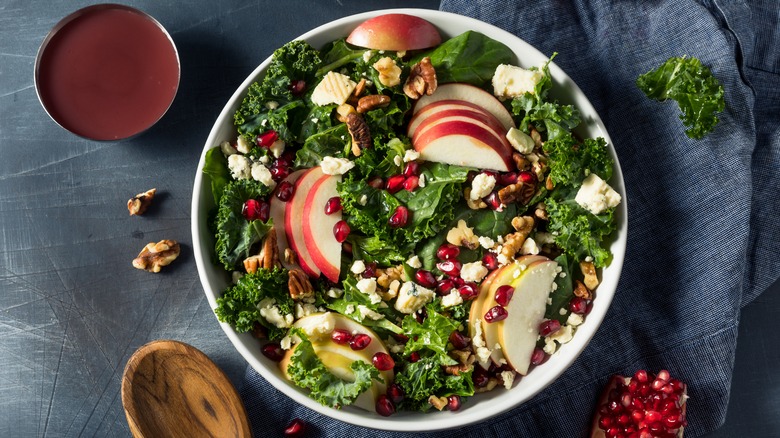 Aerial shot of pomegranate salad 