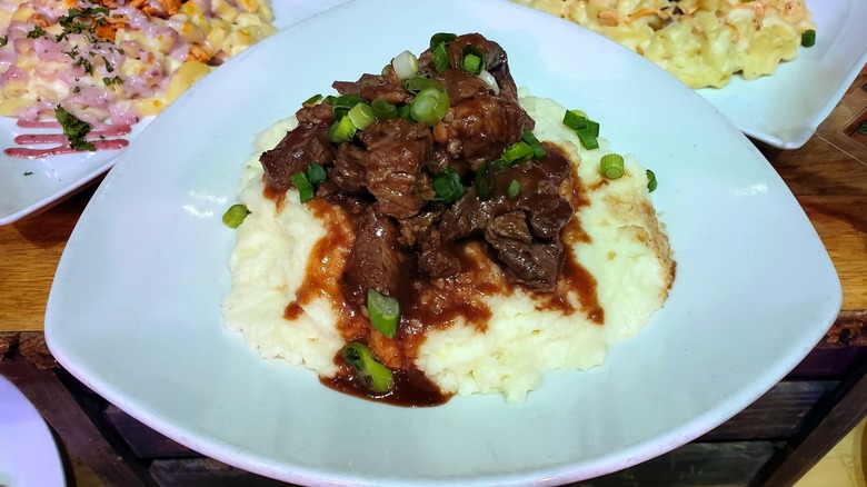 BBQ Beef Tips with grits