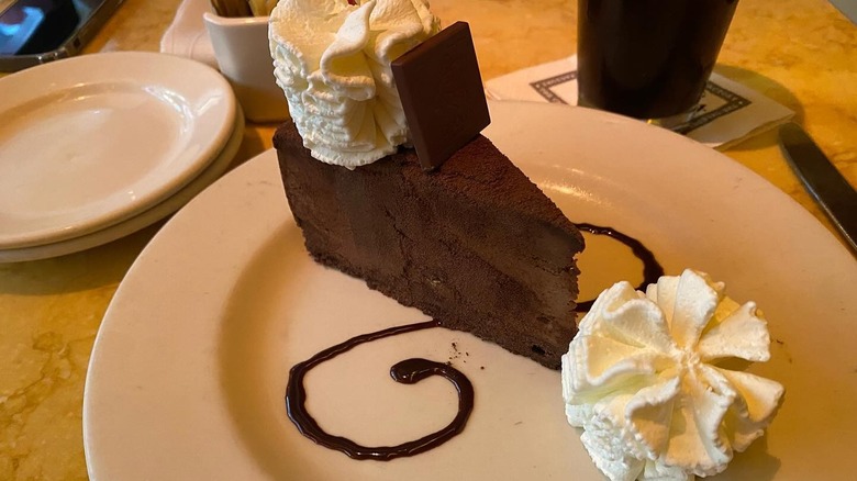 chocolate cheesecake with Godiva square