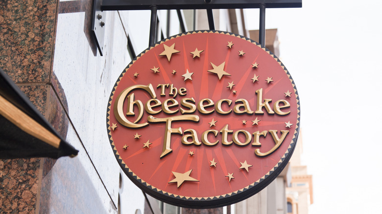 round Cheesecake Factory sign