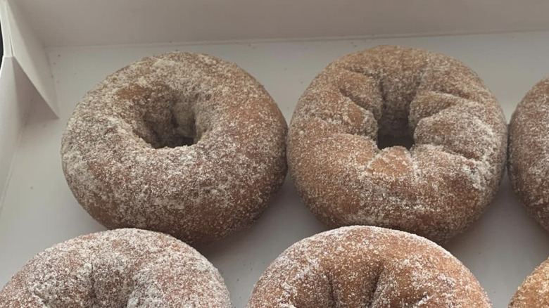 Apple cider donuts from Dunkin' in a box