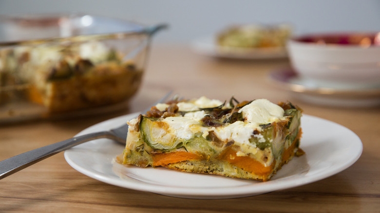 Sweet Potato and Brussels Sprouts Breakfast Casserole