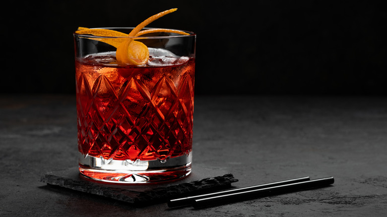 Negroni with orange twist