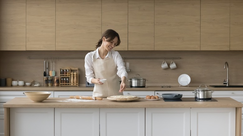 woman cooking at home 