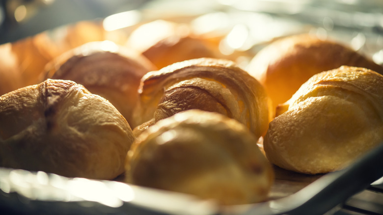 freshly baked buttery croissants