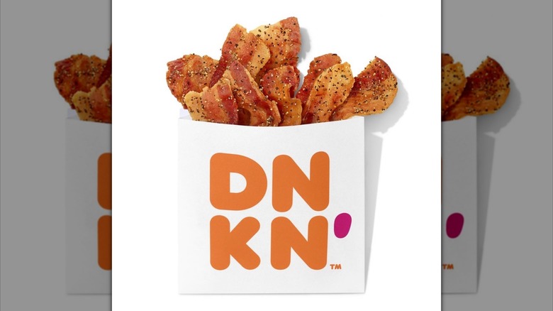 A package of Dunkin' Snackin' Bacon is displayed.