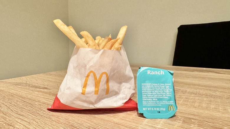 McDonald's fries with ranch sauce