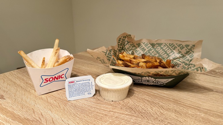 Sonic and Wing Stop fries