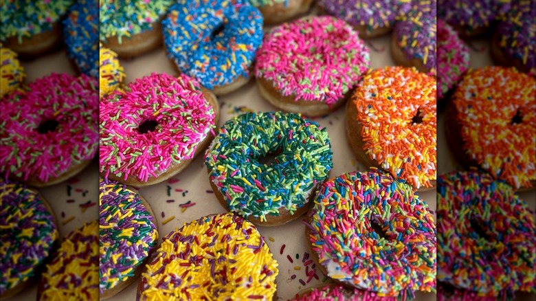 Allie's donuts on brown surface