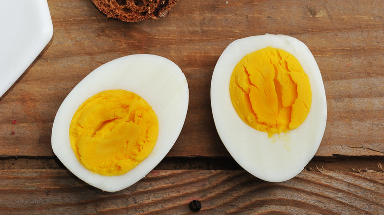 Boiled egg cut in half