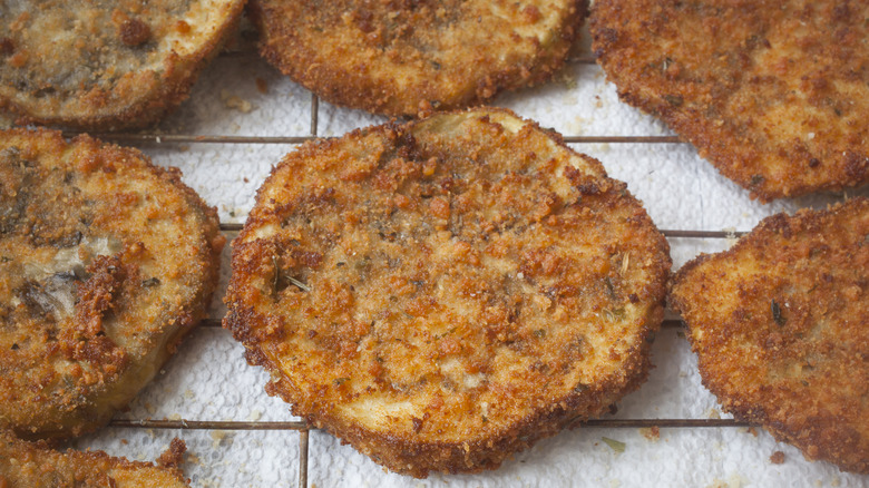 battered and fried eggplant slices