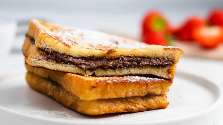 Nutella French toast on plate 