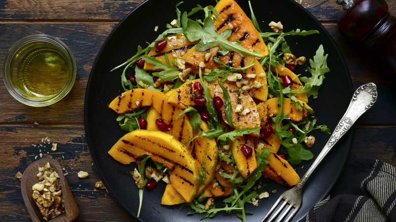 roasted butternut arugula salad