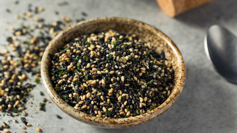 small bowl with furikake seasoning