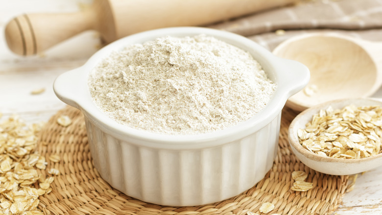 oat flour in bowl