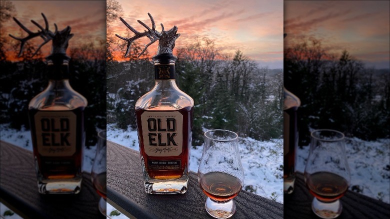 bottle of Old Elk outside