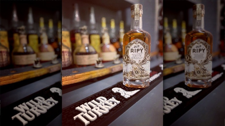 bottle of Old Ripy on bar top