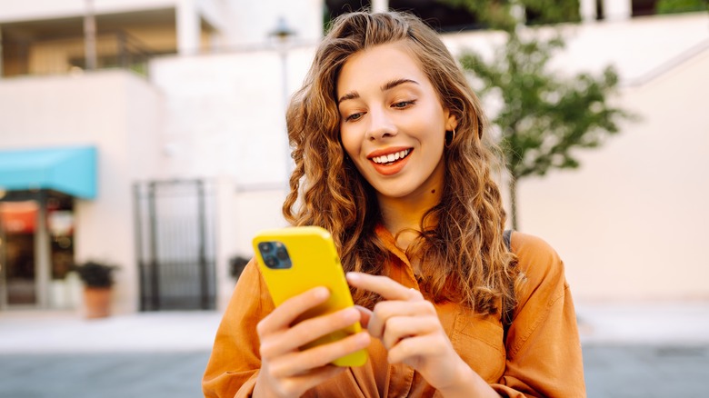 Woman using her phone