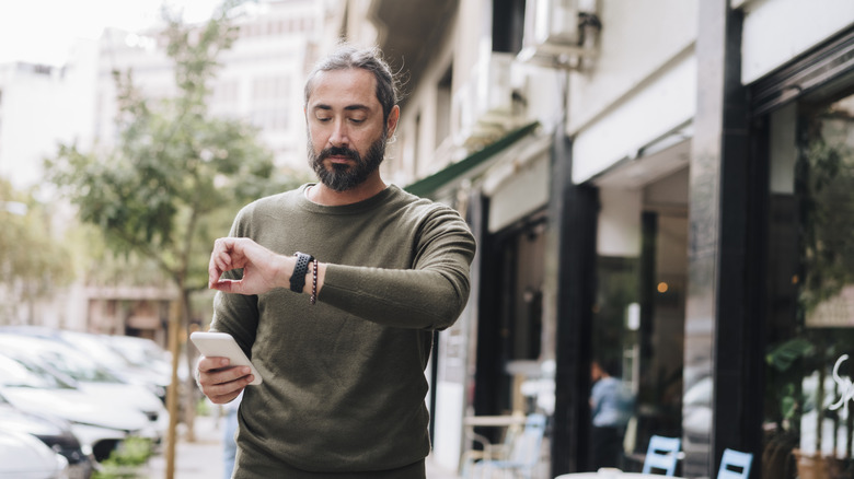 Man checking his watch