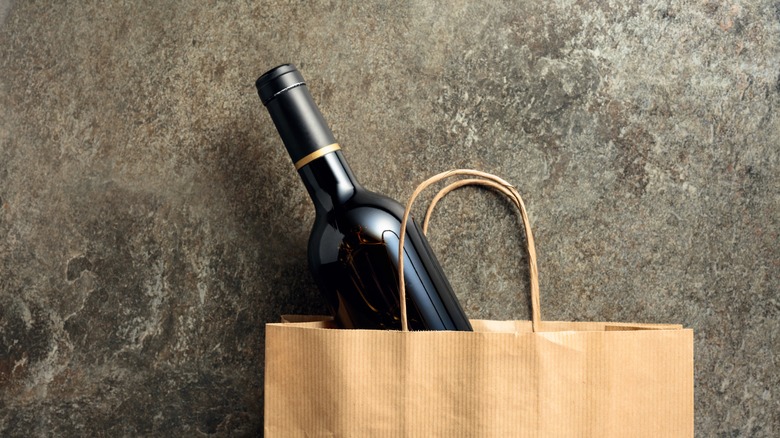 Wine in a shopping bag