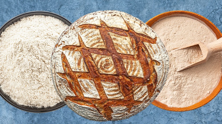 Gluten-free sourdough bread with ingredients