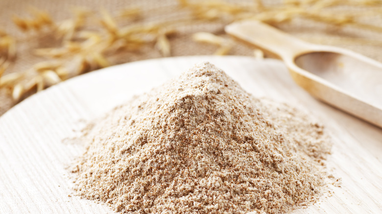 Millet flour on surface