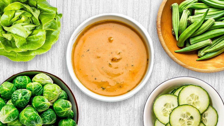 soup with vegetables in bowls