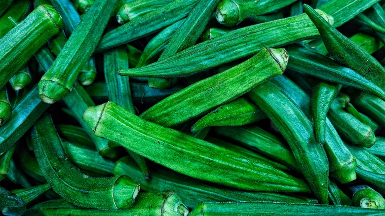 pile of fresh okra