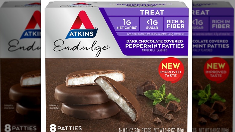 Atkins peppermint pattie and package