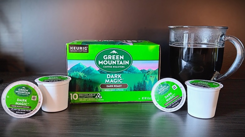 Green Mountain dark roast coffee