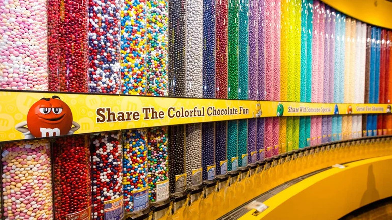 M&M's World chocolate candy wall