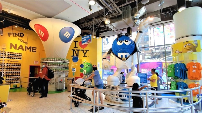 Interior shot of M&M's World New York