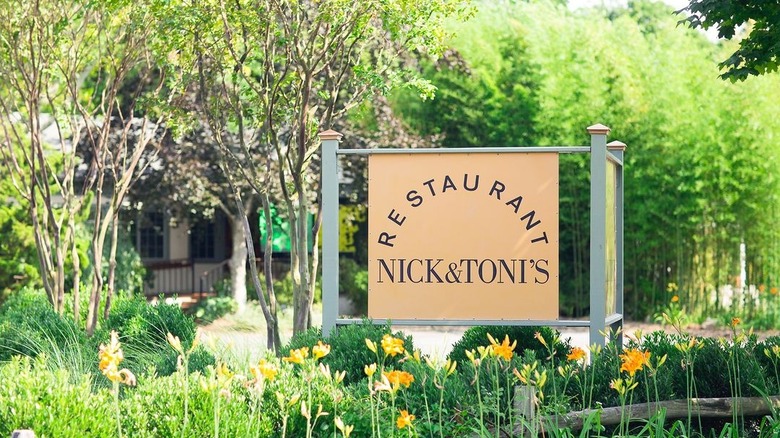 Nick and Toni's restaurant sign