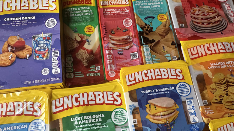Lunchables containers arranged together on table