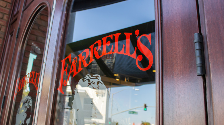 Farrell's Ice Cream Parlour graphic on a window