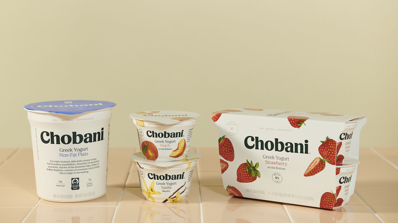 Chobani Greek yogurt packages
