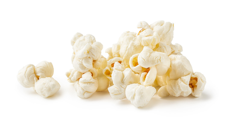 popcorn on white background