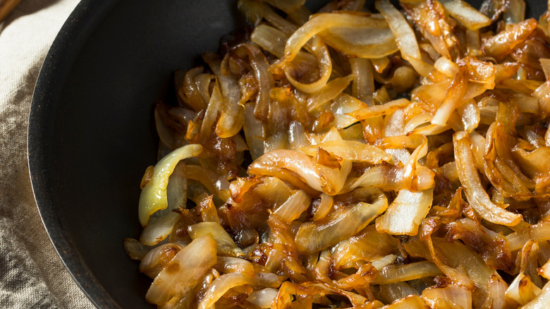 Pan of caramelized onions 