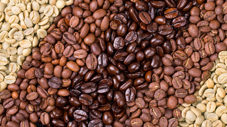 close up of various coffees