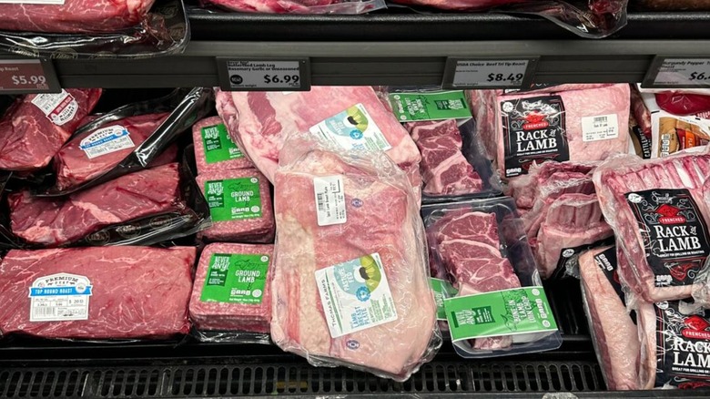 Aldi lamb display case